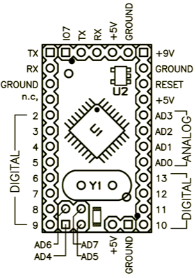 Arduino Mini распиновка